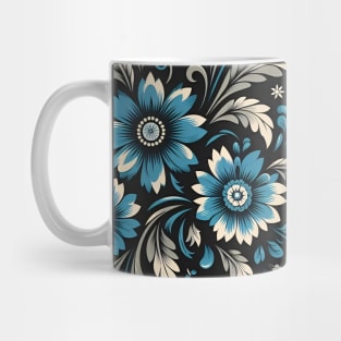 Blue Floral Illustration Mug